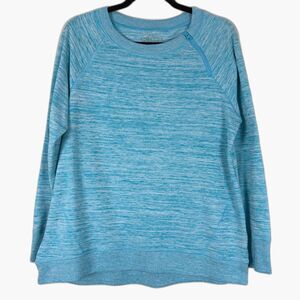 Gerry Womens Pullover Sweater Blue Crewneck Lightweight Stretch Size L